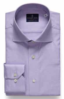 Emanuel Berg Modern Fit Houndstooth Natural Stretch Yoga Twill Dress Shirt