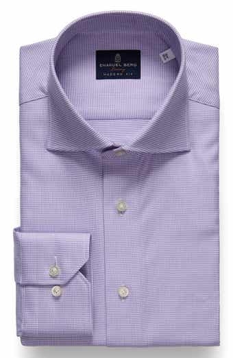 Modern Fit Houndstooth Natural Stretch Yoga Twill Dress Shirt
