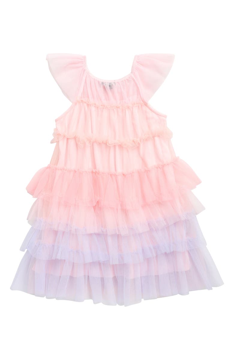 Zunie Kids' Tiered Tulle Party Dress, Alternate, color, Pink Multi