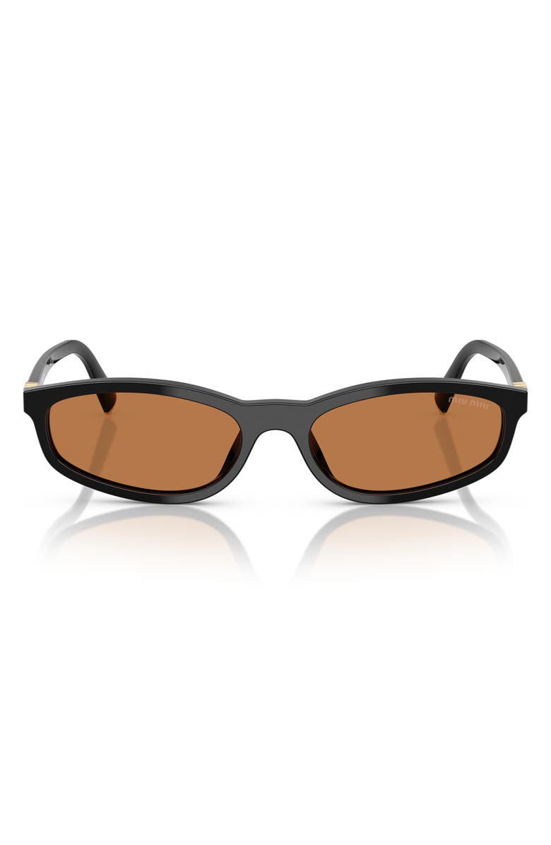 Miu Miu 54mm Irregular Sunglasses, Main, color, Black / Brown