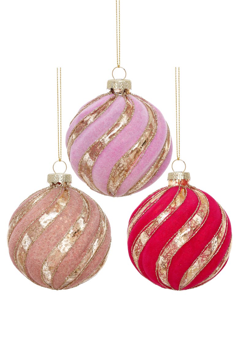 Glitter Swirl Ornament, Box of 6, Main, color, Pink