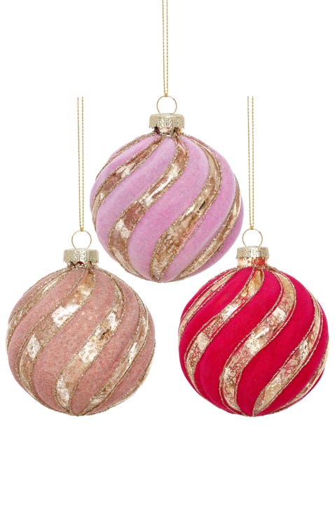 Glitter Swirl Ornament, Box of 6