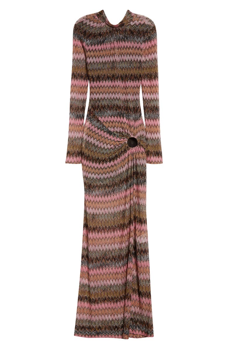 Missoni Chevron Stripe Long Sleeve Knit Dress, Alternate, color, 