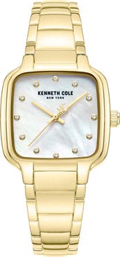 Kenneth Cole New York Classic Mother-of-Pearl & Diamond Bracelet Watch, 28mm x 31.6mm
