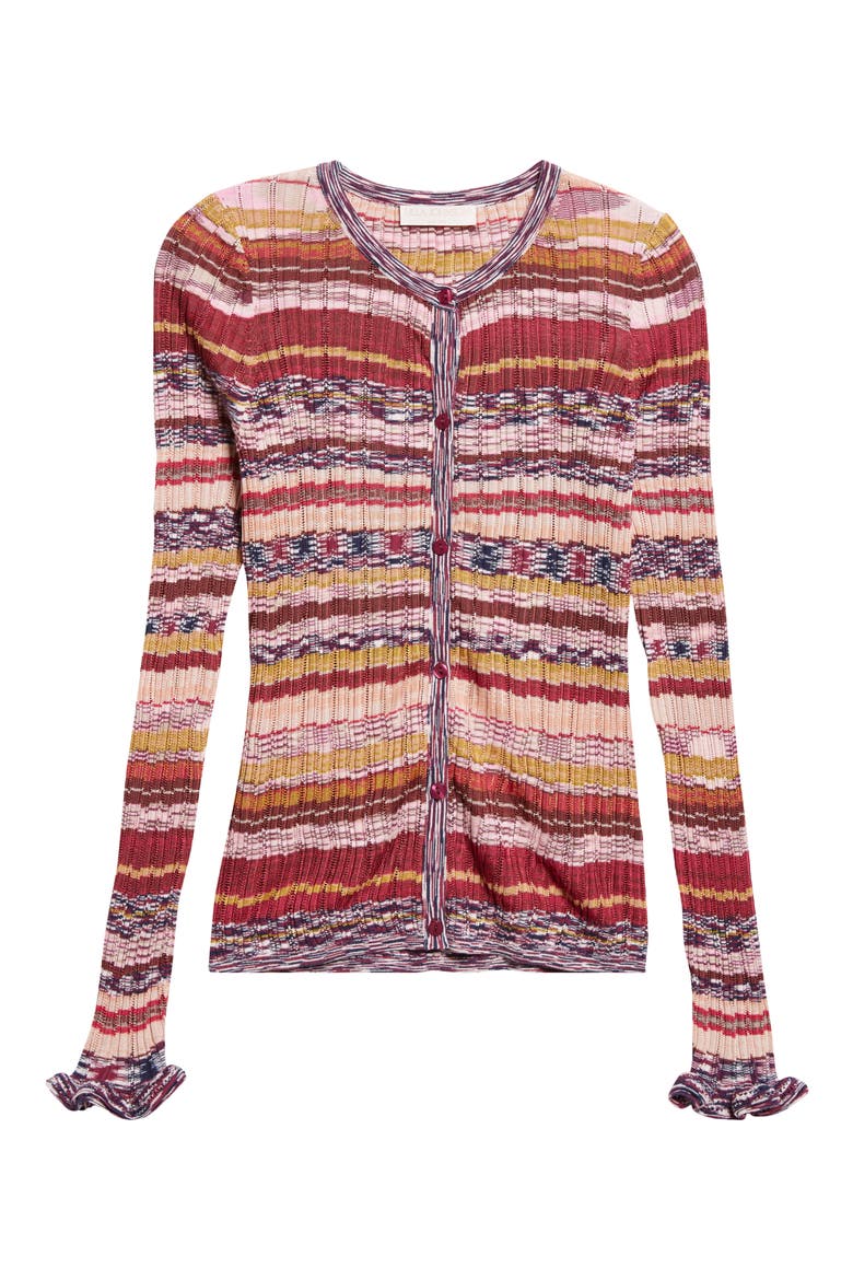 Lex Ruffle Space Dye Cardigan, Alternate, color, PRISM