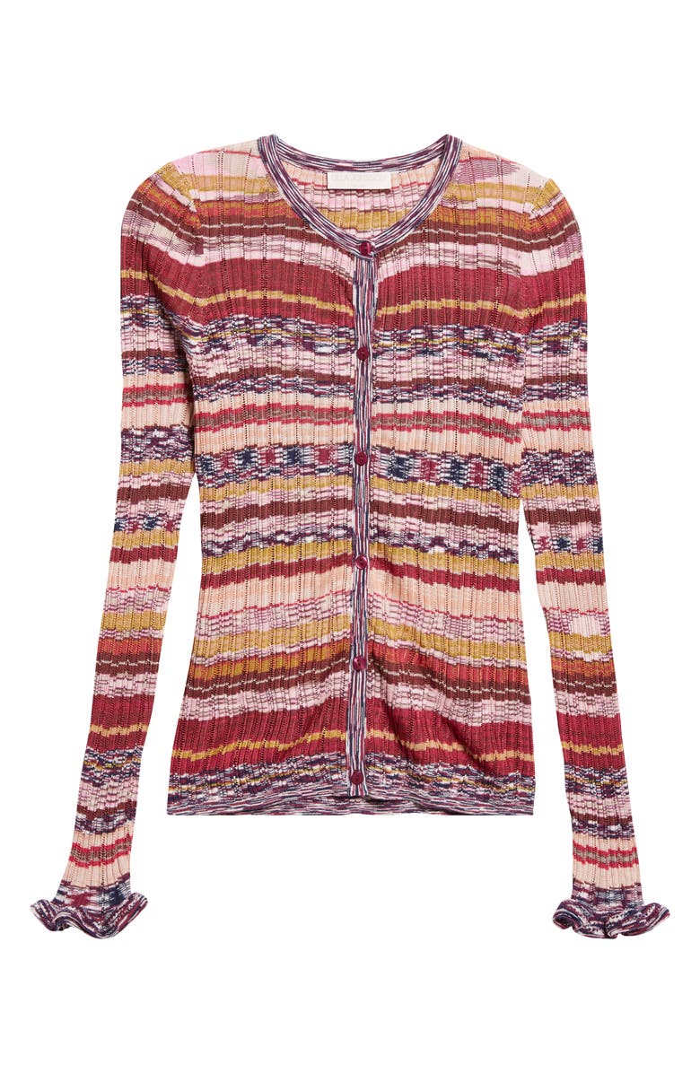 Ulla Johnson Lex Ruffle Space Dye Cardigan, Alternate, color, Prism