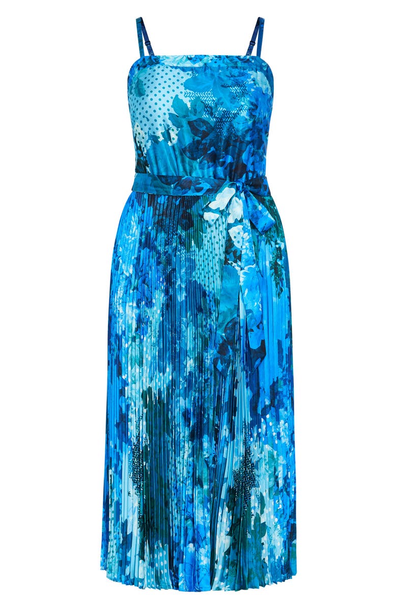 City Chic Jayda Print Pleated Sundress, Alternate, color, 