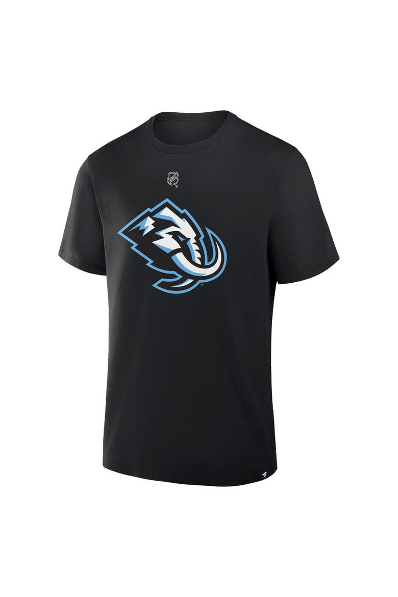 Men's Fanatics Logan Cooley Black Utah Mammoth Authentic Stack Name & Number T-Shirt, Alternate, color, Black