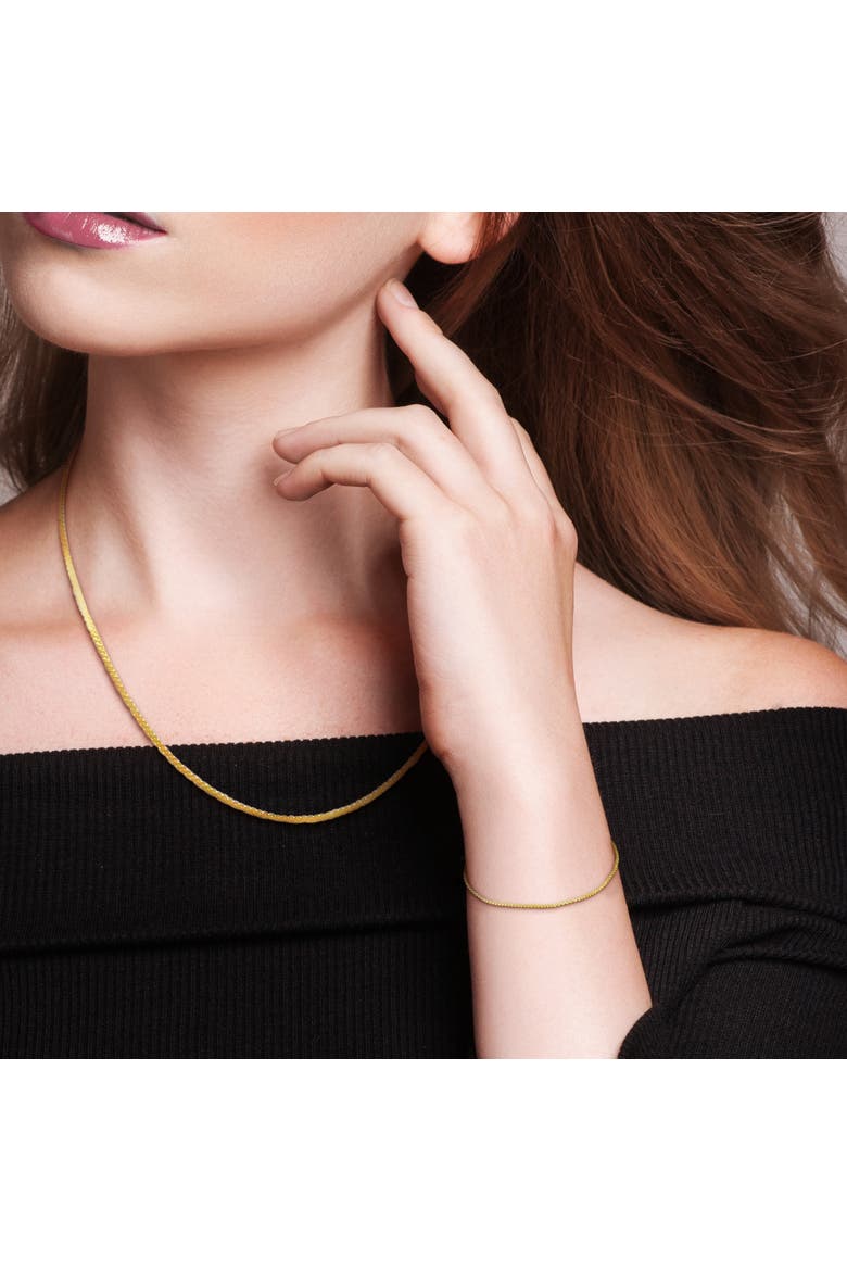 2-Piece Set Serpentine Chain Necklace & Bracelet 10k, Alternate, color, Yellow Gold