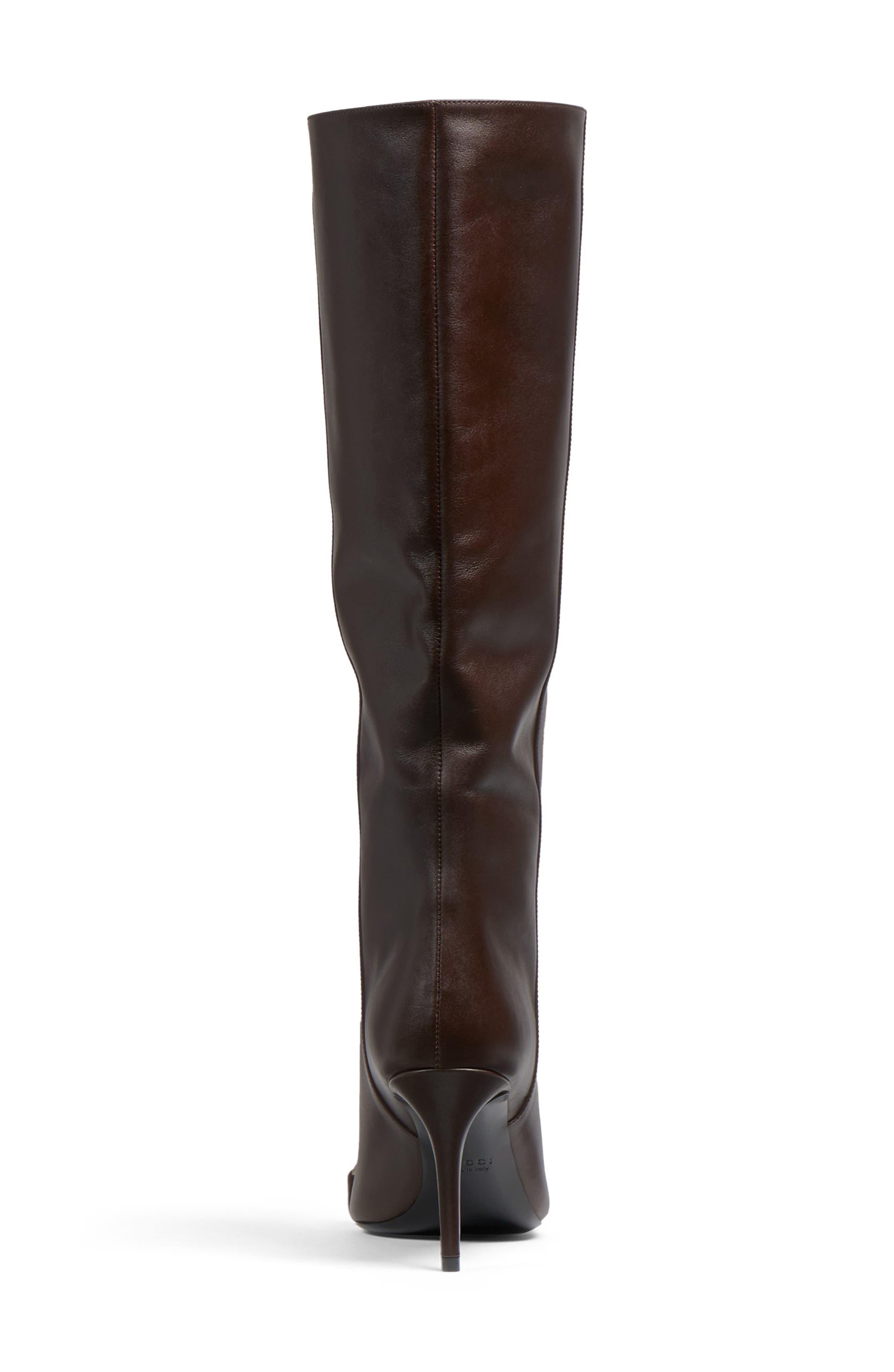 Horsebit Pointed Toe Knee High Boot, Alternate, color, 2714 SPICED BROWN