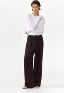 H&M Linen-blend Pants With Belt