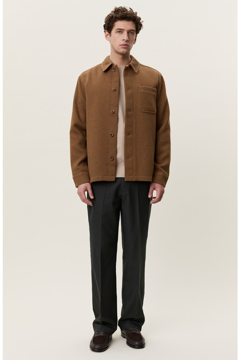 Twill Overshirt, Alternate, color, RUBBER BROWN