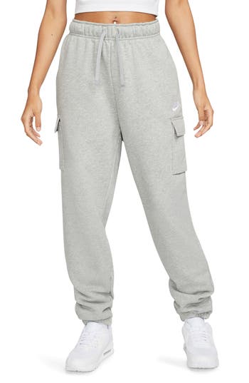 Nike Oversize Fleece Cargo Sweatpants In D Gr H/white