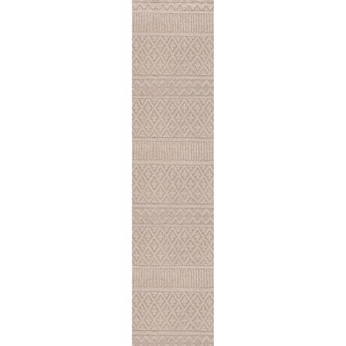 Jonathan Y Ormond High-low Modern Trellis Geometric Indoor/outdoor Area Rug In Beige/gray