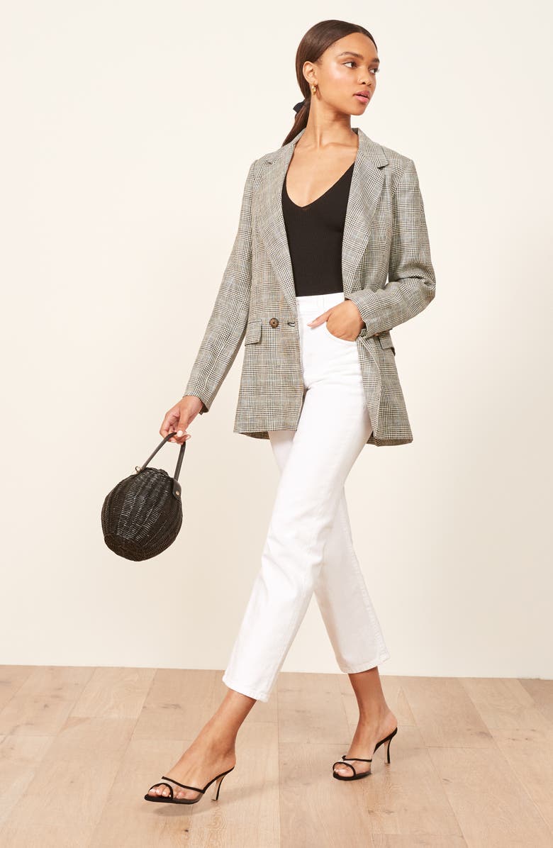 Reformation Valero Oversize Linen Blazer, Alternate, color, 