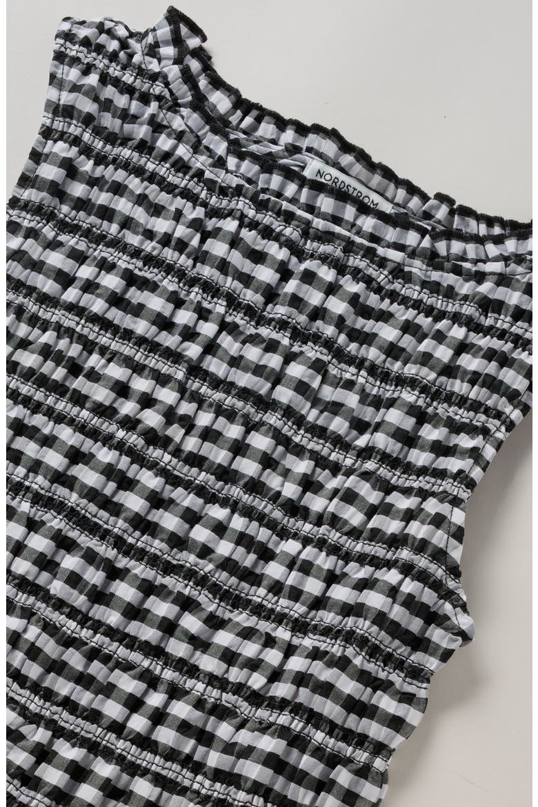 Kids' Smocked Tank, Alternate, color, BLACK GINGHAM