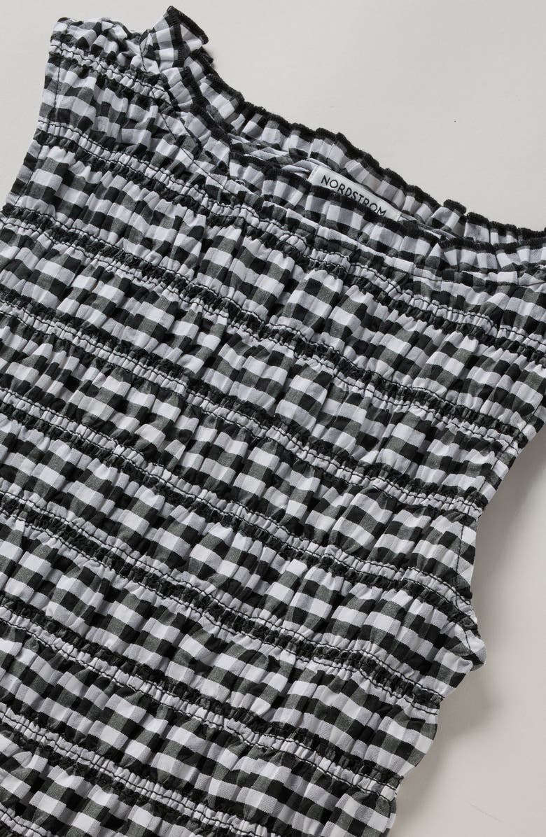 Nordstrom Kids' Smocked Tank, Alternate, color, Black Gingham