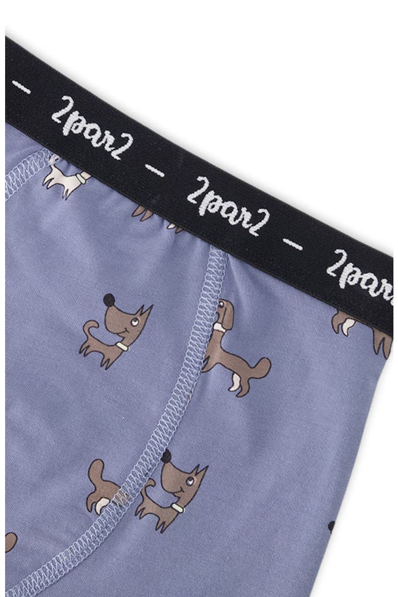 Organic Cotton Dog Elastic Waist Boxer, Alternate, color, Blue Printed Dogs