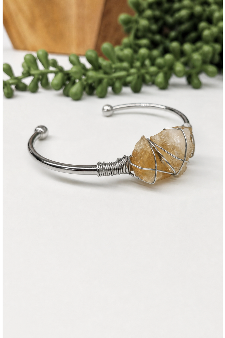 Gemstone Wire Wrapped Bracelet, Alternate, color, Citrine White Gold