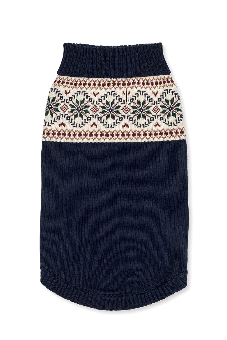 Organic Fair Isle Dog Sweater, Alternate, color, Scottish Snowflake
