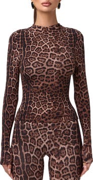 Naked Wardrobe Print Turtleneck Top