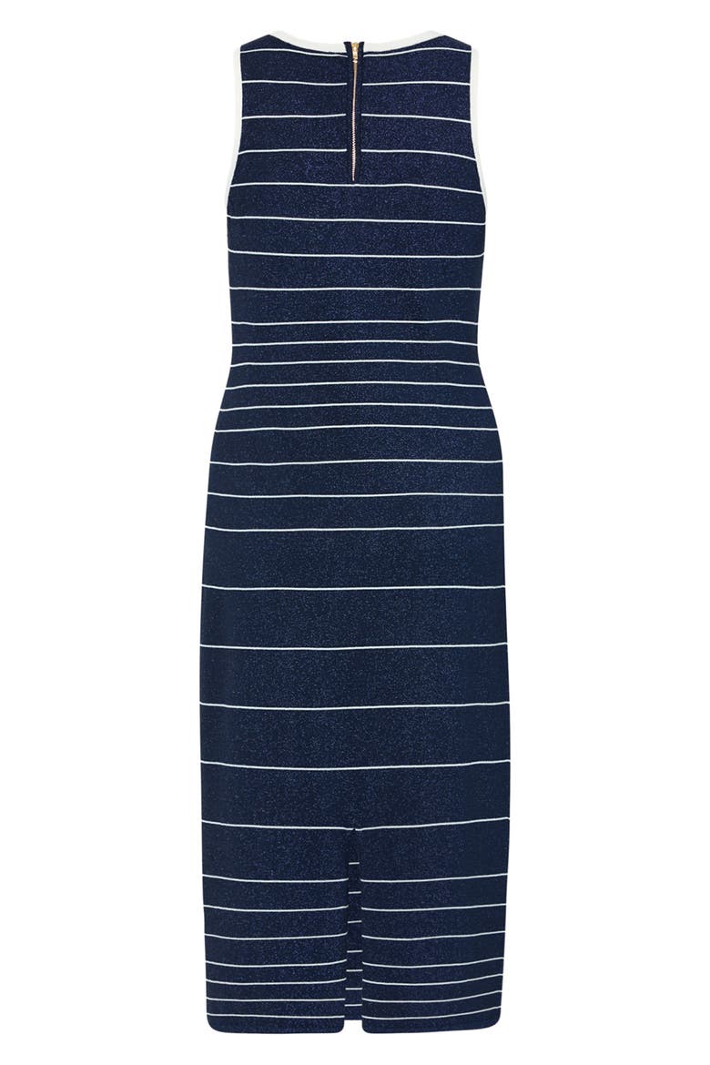 Mari Metallic Stripe Sleeveless Dress, Alternate, color, NAVY/ WHITE