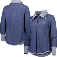 Tommy Bahama Women's Tommy Bahama Heathered Navy Dallas Cowboys Sport Sun Fade Full-Zip Sweatshirt