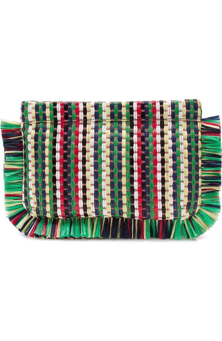 J.Crew Stripe Straw Clutch Bag, Main, color,