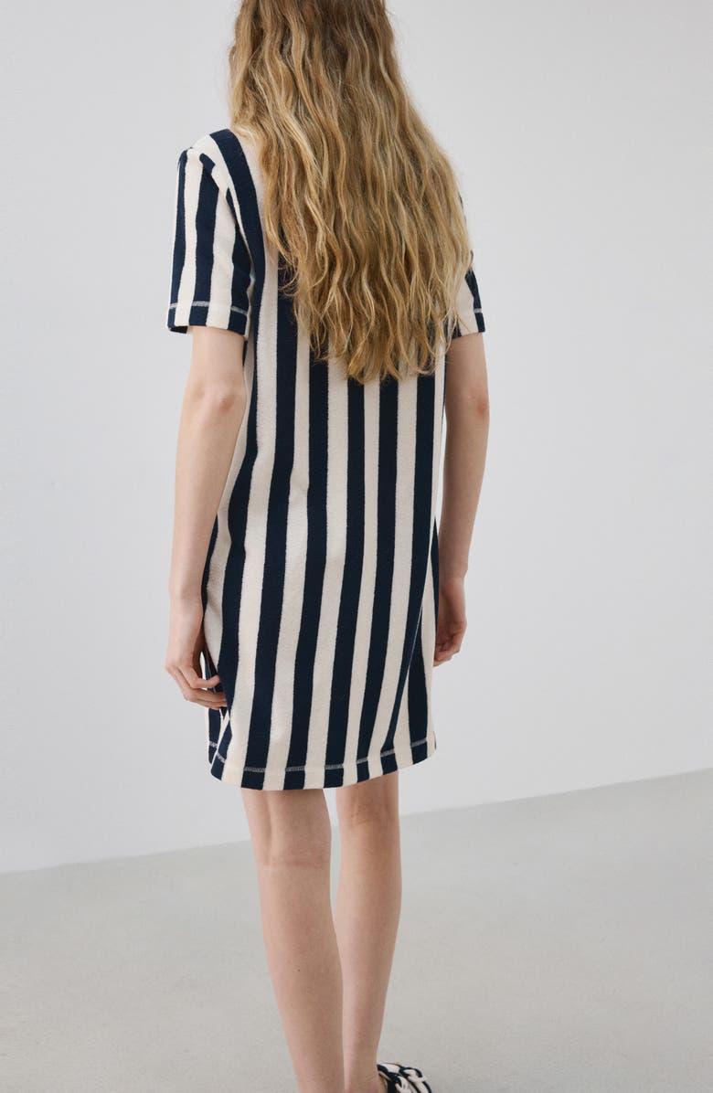 MANGO Stripe Terry Nightgown, Alternate, color, Blue