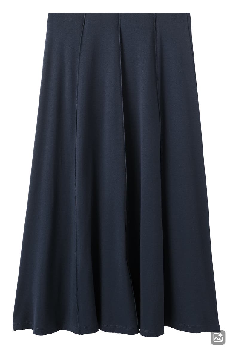 Seamed Cotton Skirt, Main, color, NAVY