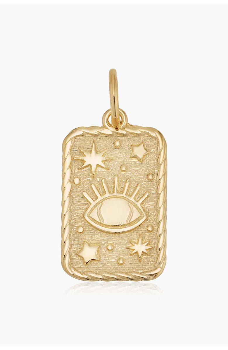 Oradina 14K Yellow Gold Evil Eye Pendant Charm, Main, color, Yellow Gold