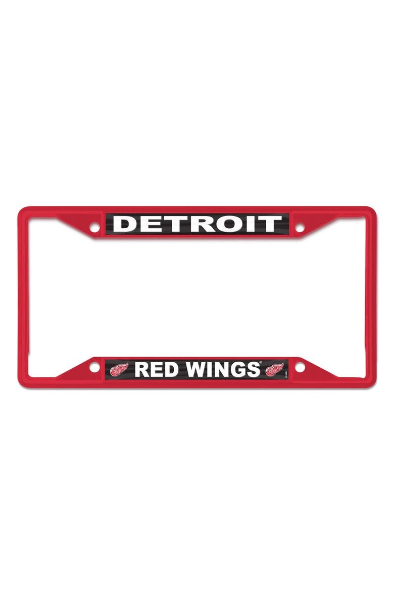 WINCRAFT Detroit Red Wings Chrome Colored License Plate Frame, Main, color, Red