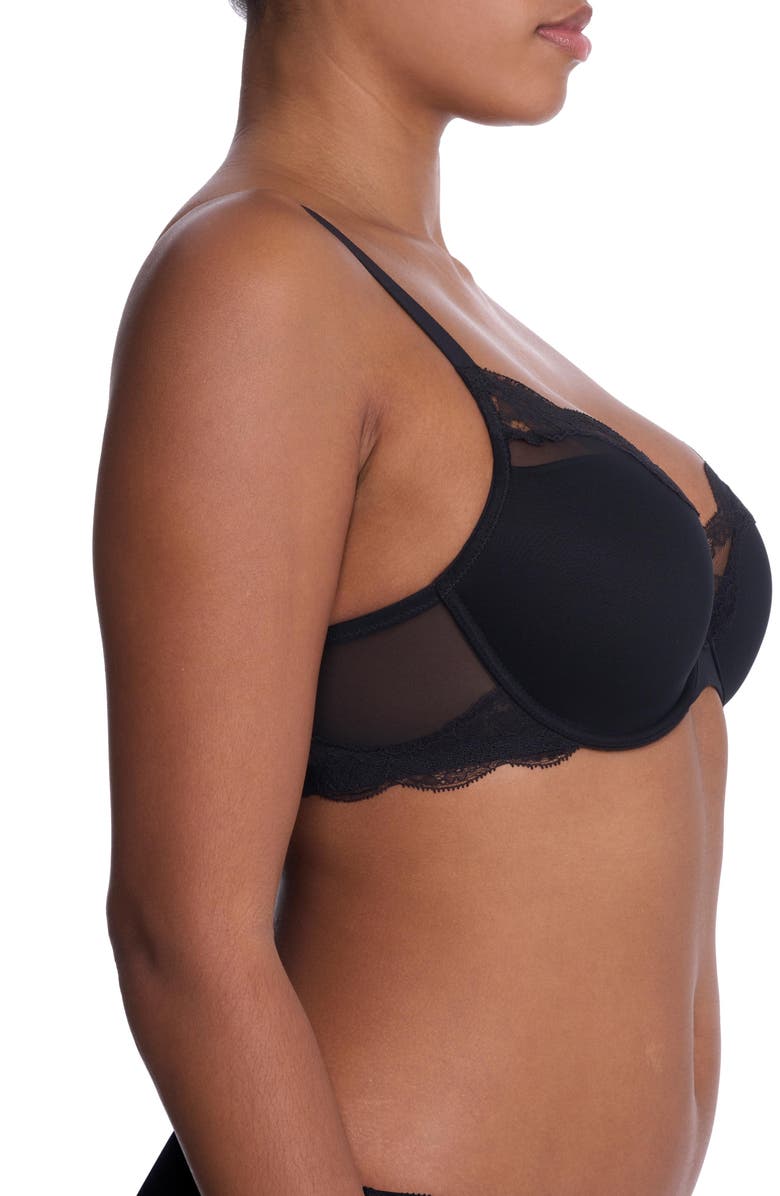 Natori Elusive Lace Plunge T-Shirt Bra, Alternate, color, Black