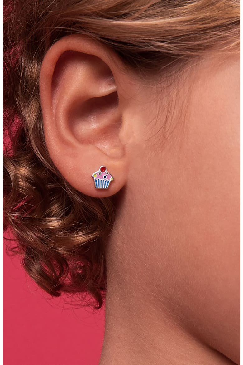Cherry on Top Cupcake Earrings, Alternate, color, Multi-Color