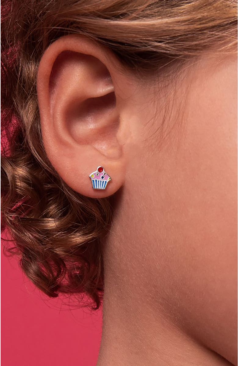 In Season Jewelry Cherry on Top Cupcake Earrings, Alternate, color, Multi-Color