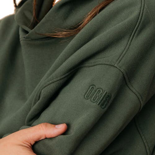 Ocio Organic Cotton Teddy Oversized Hoodie In Green