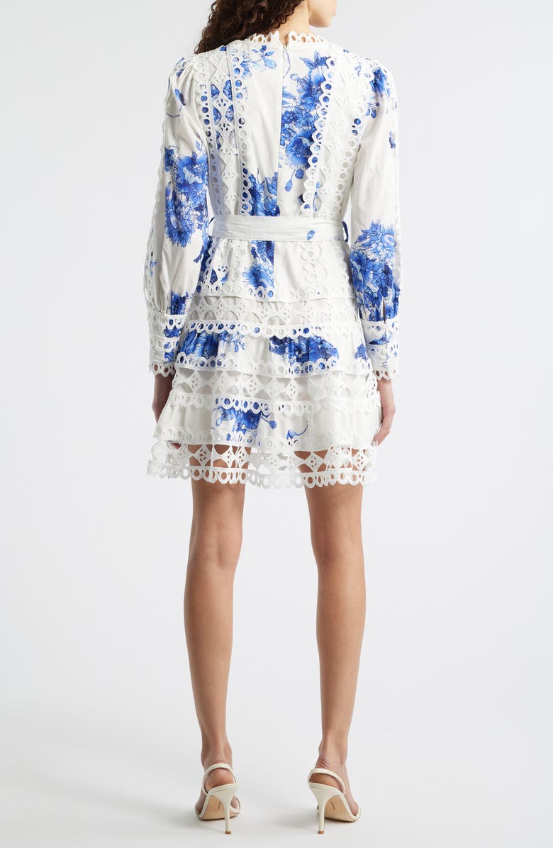 LAYERED WITH LOVE Linda Floral Eyelet Trim Long Sleeve Cotton Minidress, Alternate, color, 