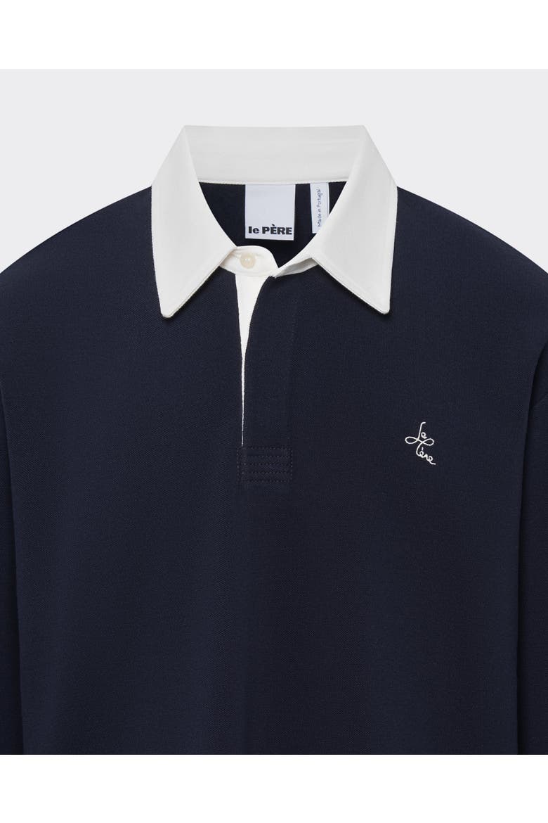 Long-Sleeve Rugby Polo, Alternate, color, Navy