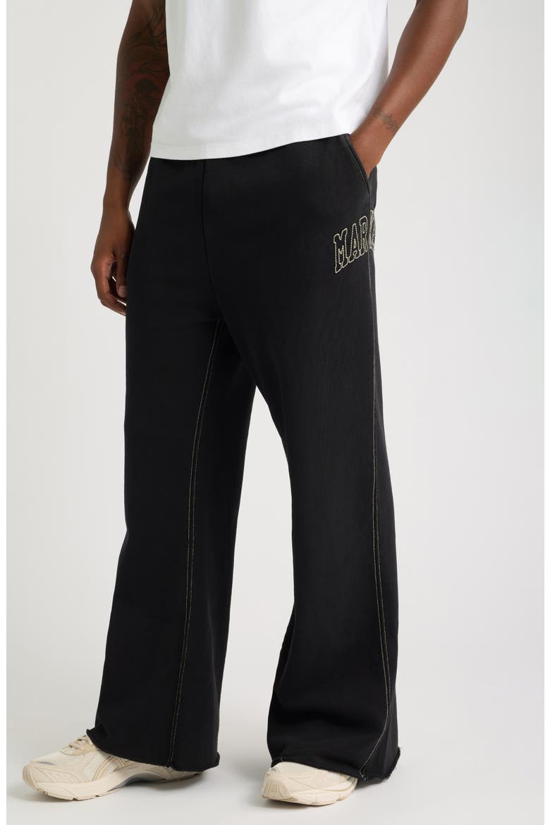 Big Stitch Open Leg Sweatpants, Main, color, BLACK