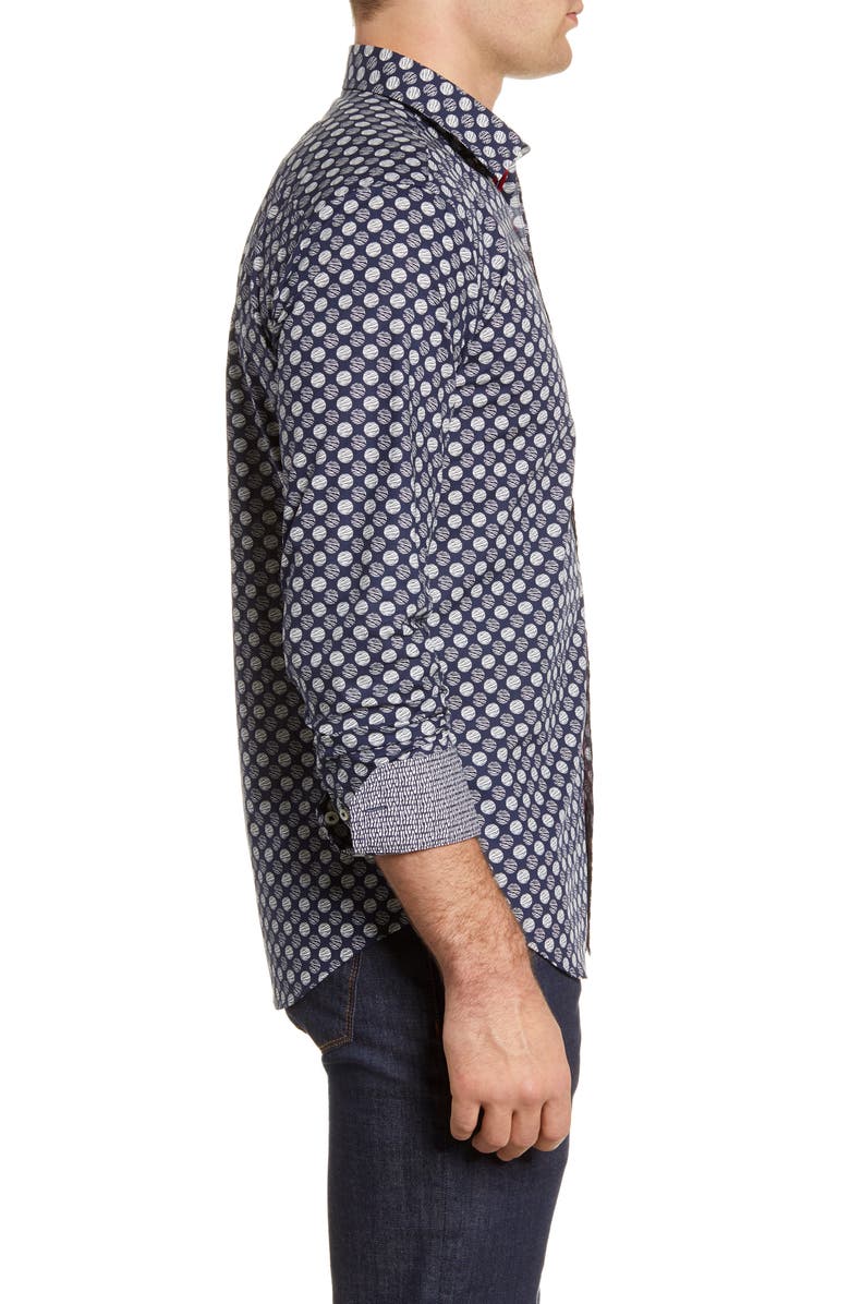 Bugatchi Shaped Fit Button-Up Shirt, Alternate, color,