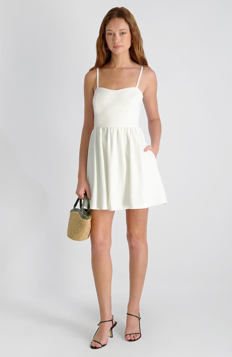 French Connection Whisper Sleeveless Minidress, Alternate, color, Summer White