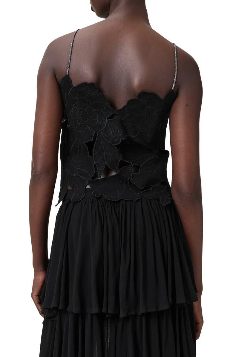 AllSaints Flora Appliqué Cotton Camisole, Alternate, color, 