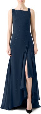 Akris Stud Embellished Silk Gown