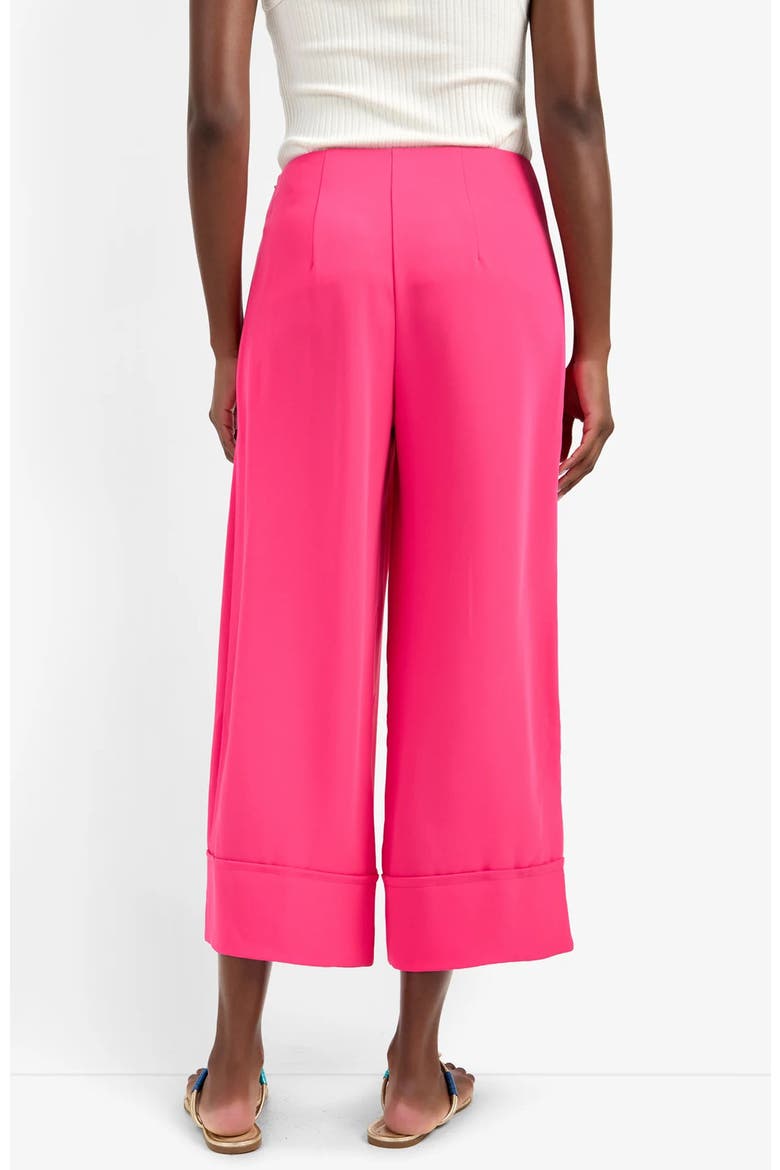 Bahooka Cropped Wide-Leg Georgette Pant, Alternate, color, Pink
