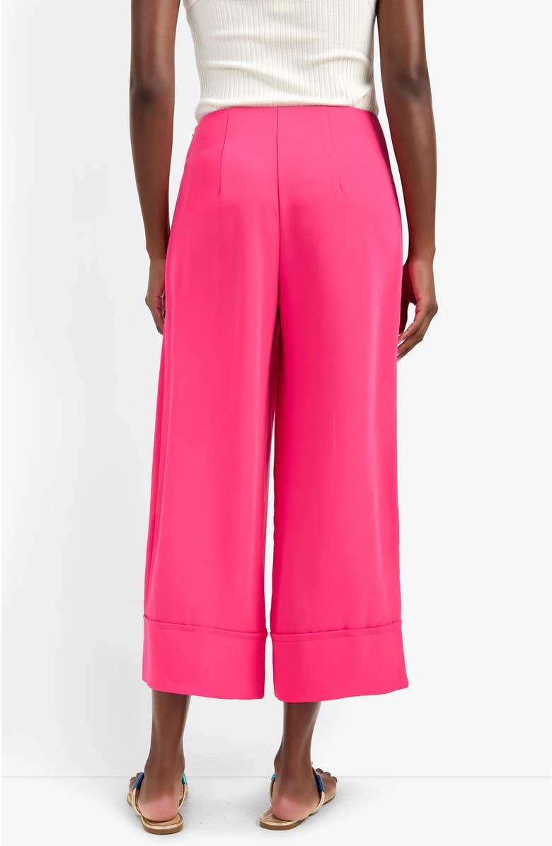 Trina Turk Bahooka Cropped Wide-Leg Georgette Pant, Alternate, color, Pink