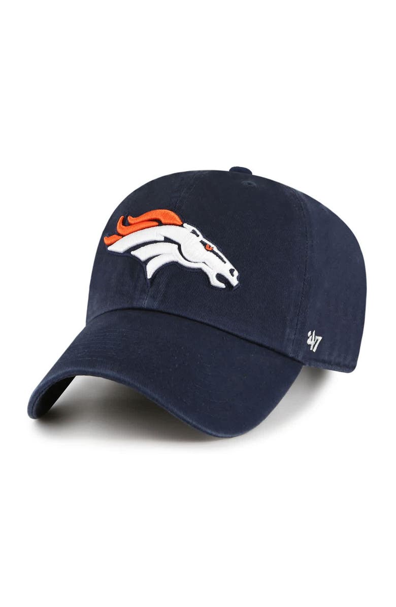 '47 Men's '47 Navy Denver Broncos Clean Up Adjustable Hat, Main, color, Navy