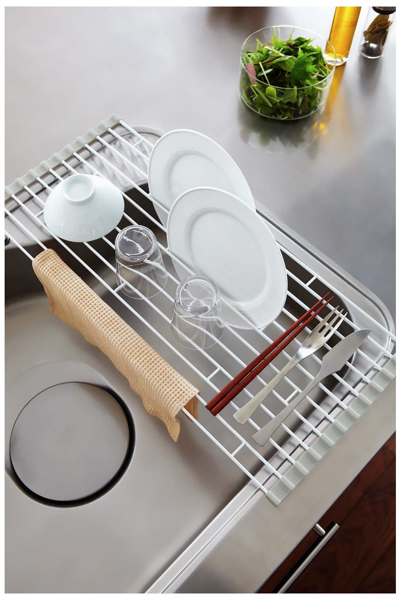 Over the Sink Dish Drainer, Alternate, color, WHITE