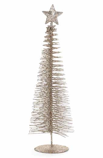 Zodax Treasure Mountain Set of 6 Twelve-Inch Champagne Tree Decorations
