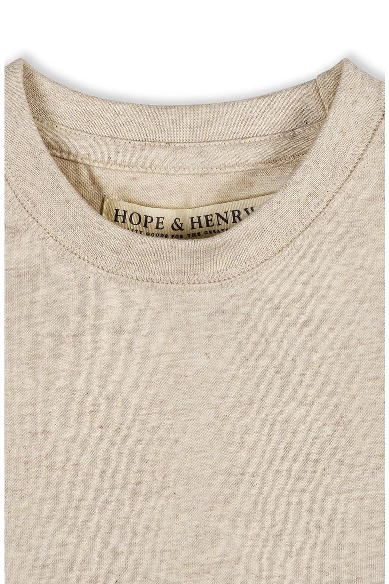 Kids' Organic Short Sleeve Henley Tee, Alternate, color, Oatmeal Heather