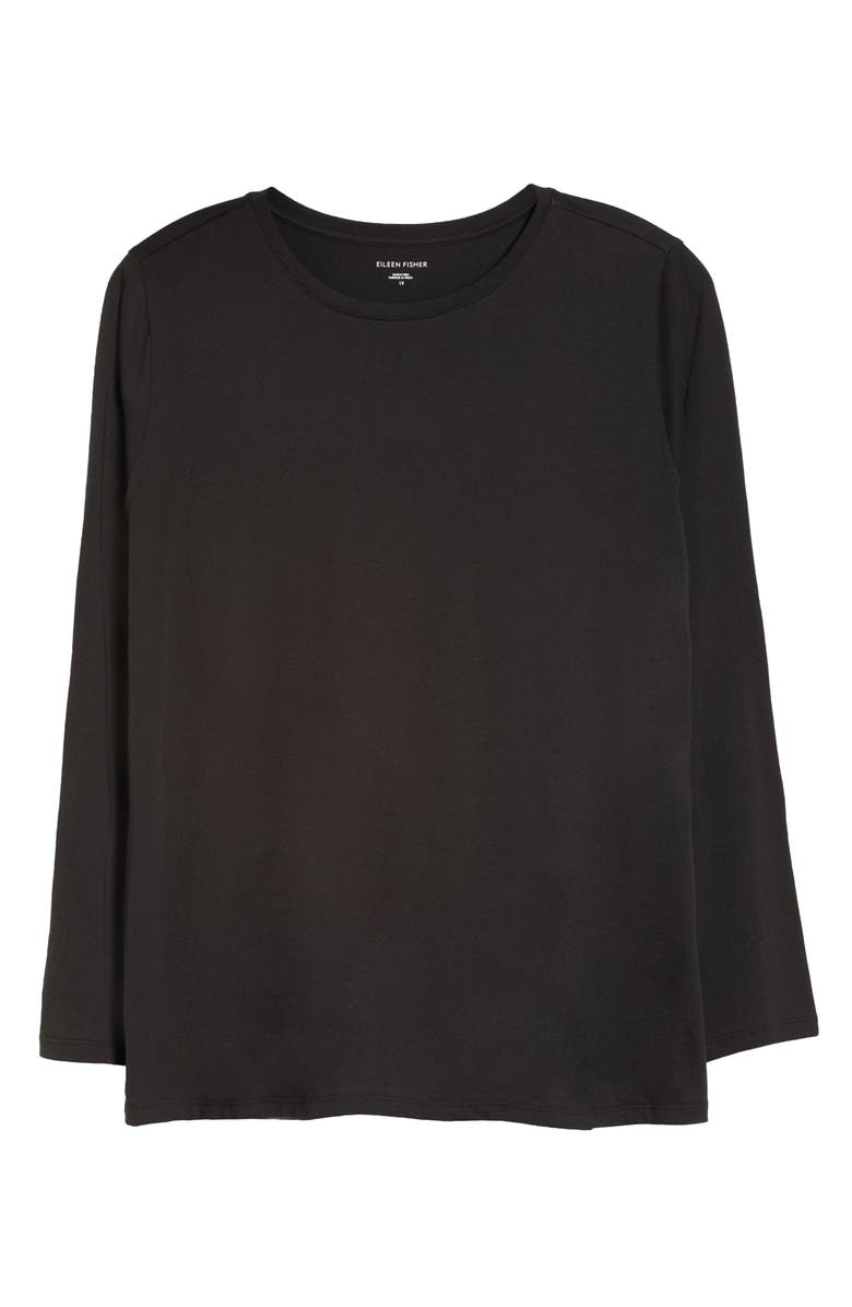 Eileen Fisher Round Neck Organic Cotton Long Sleeve Top, Alternate, color, 